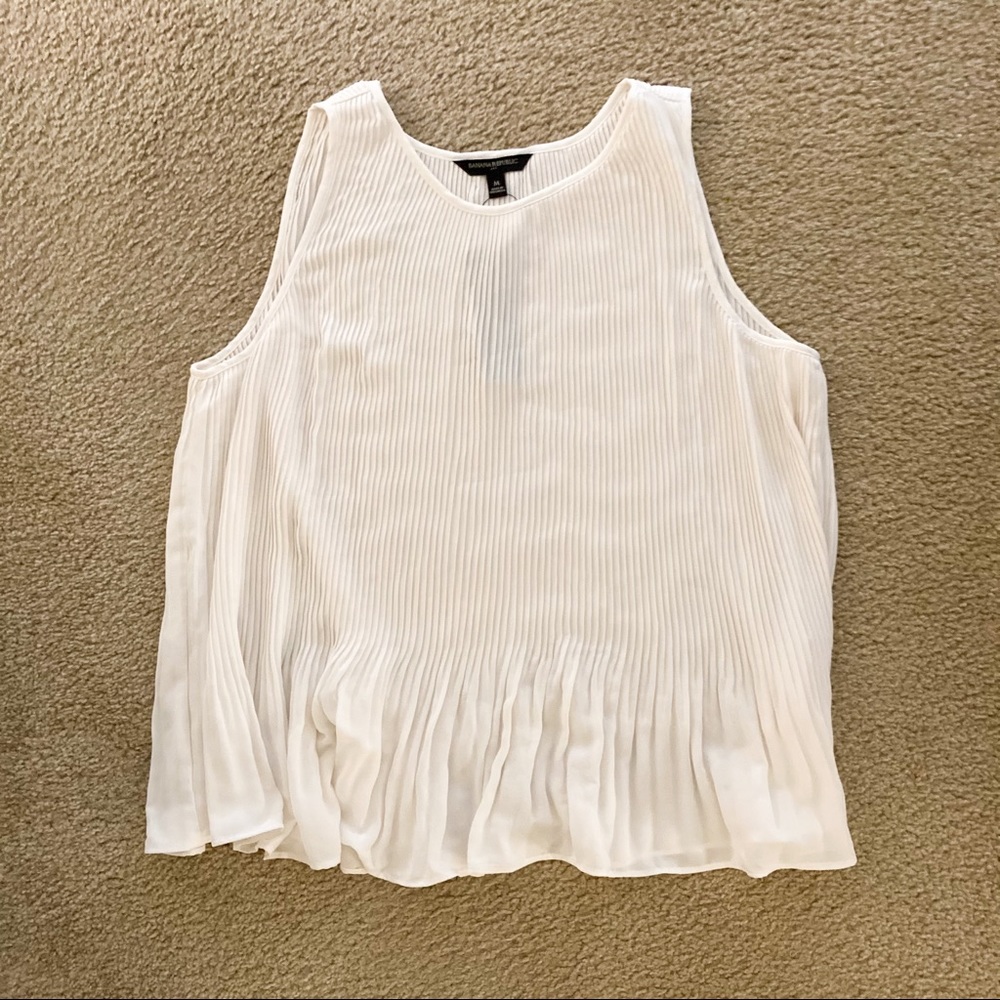 Banana Republic pleated white tank top